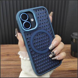 Deep Blue Star Perforated MagSafe Case